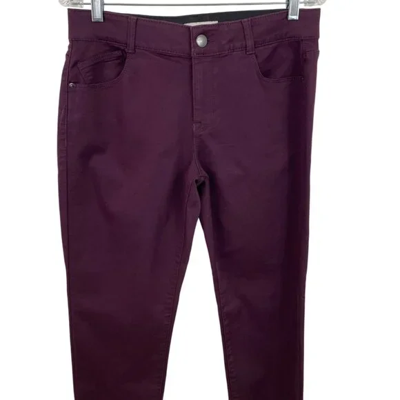 Knox Rose Pants Womens 12 Purple Skinny Stretch Mid Rise Casual Jeans Pockets - Picture 3 of 8